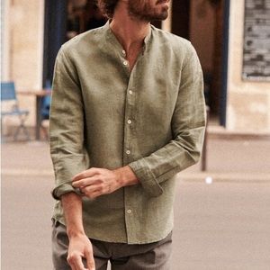 Octobre Editions Benny linen shirt green M